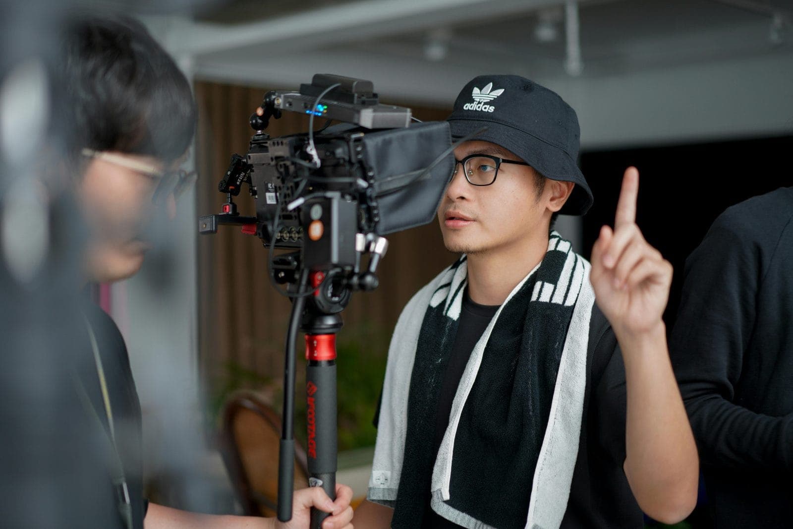 Videographer working the room